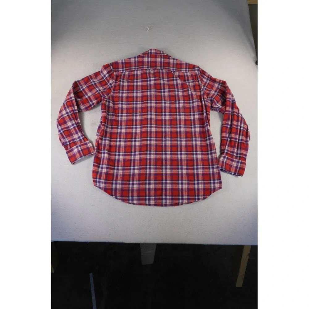 Banana Republic Casual Shirt Mens Large Red Multi Plaid Regular Fit Button Up